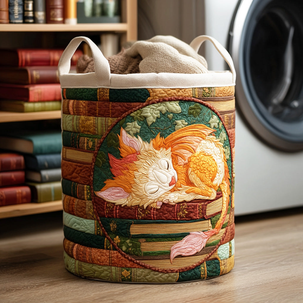 Dragon Spell Binding Quilted Laundry Basket Modern Clothes Hamper Mother's Day Gifts For Coworkers