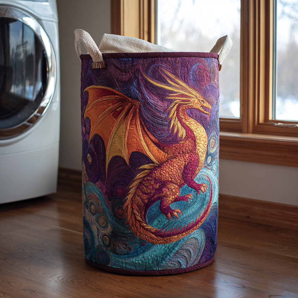 Dragon Spirit Quilted Laundry Basket Best Laundry Basket Best Dragon Christmas Gifts