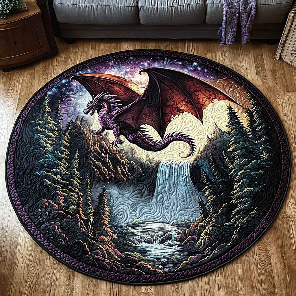 Dragon Stone Quilted Round Mat Home Decor Items Dragon Gifts For Brothers