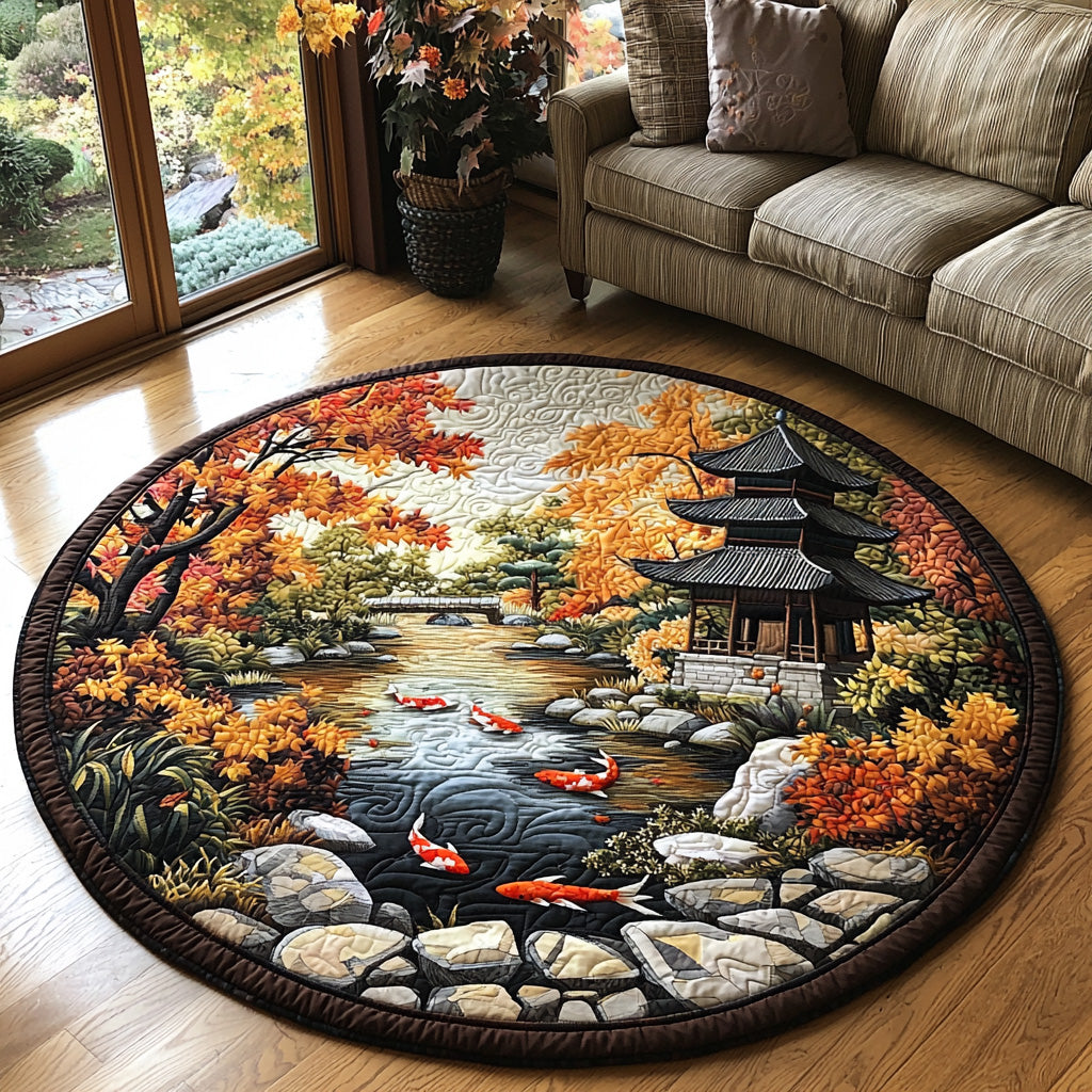 Dragon Stream Quilted Round Mat Round Area Rugs For Living Room Unique Fishing Giftsf