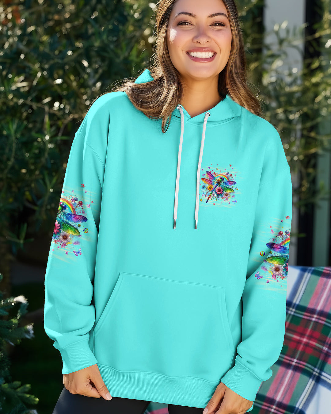 Dragonfly Always Believe In The Impossible Hoodie Colorful Floral Rainbow Merch Gift For Sister - Image 2