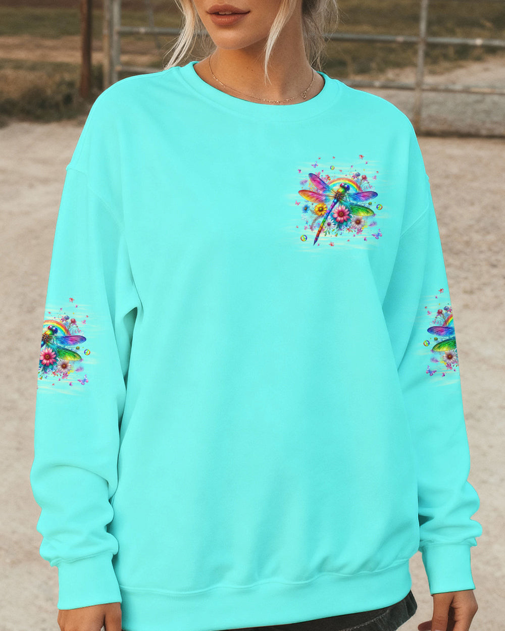 Dragonfly Always Believe In The Impossible Sweatshirt Colorful Floral Rainbow Merch Gift For Her