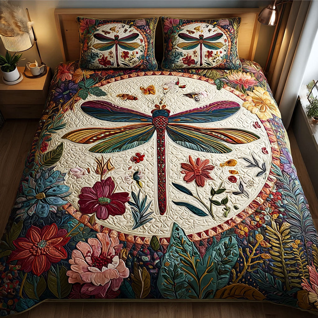 Dragonfly Beauty Quilted Bedding Set Bed Decorations Dragonfly Gifts For Mom