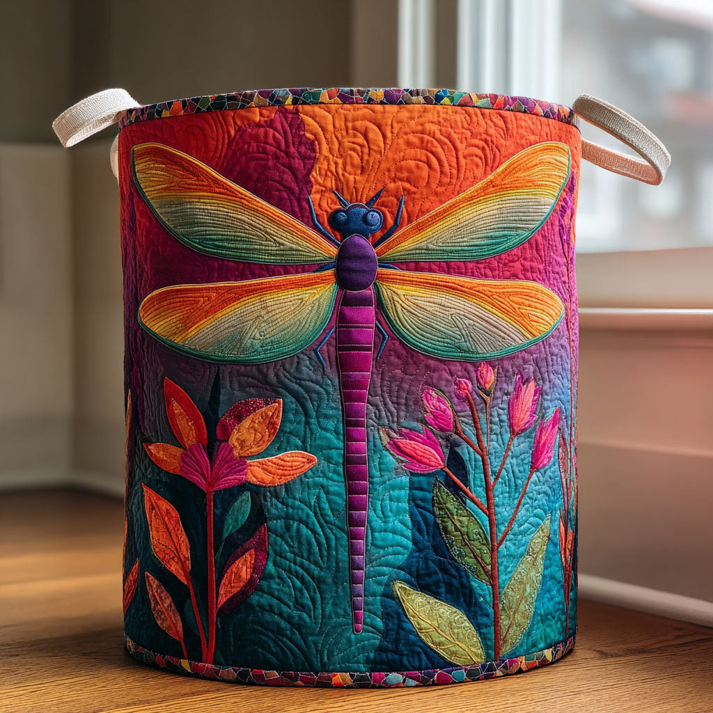 Dragonfly Dream Quilted Laundry Basket Best Clothes Hamper Gift Items For Friend