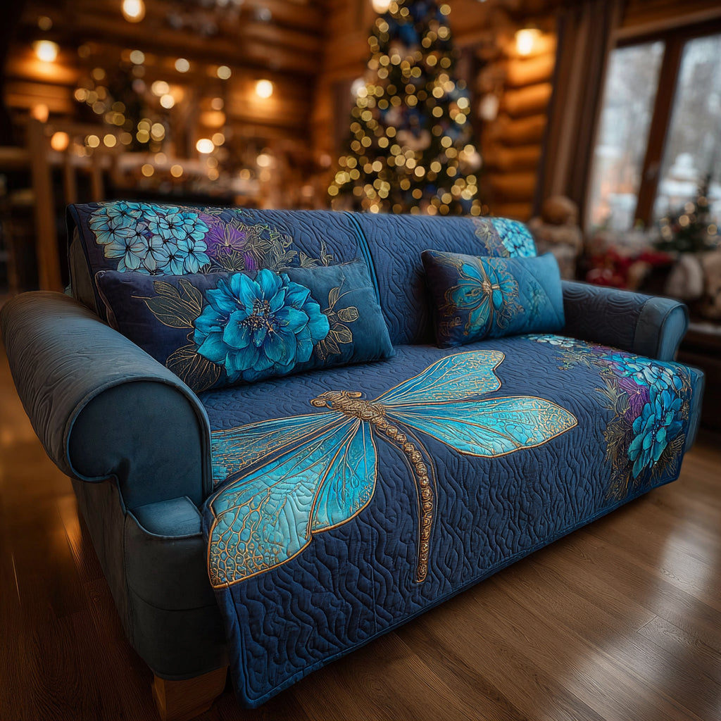 Dragonfly Dreams Quilted Sofa Cover Couch Covers For Couches Cool Gifts For Dragonfly Lovers