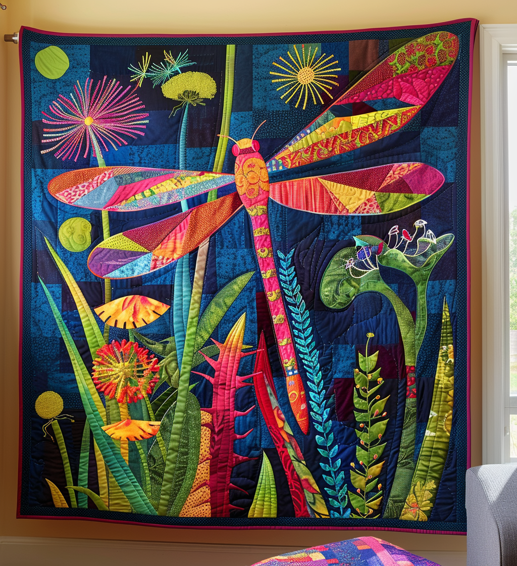 Dragonfly Dreamscape Quilted Blanket Best King Bed Sheets Best Dragonfly Presents