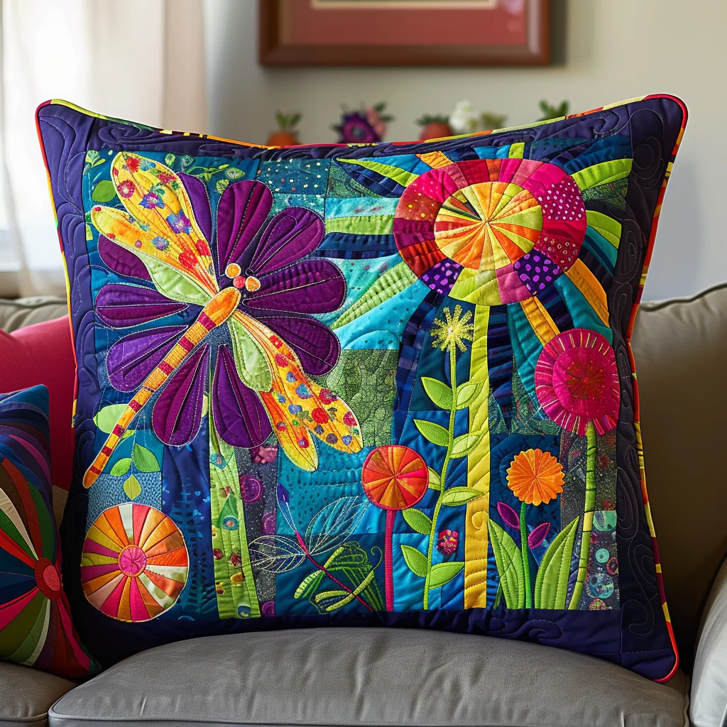 Dragonfly Drift Quilted Pillow Case Pillow Protector Covers Gifts Good For Mom