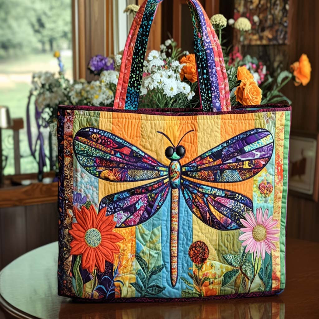 Dragonfly Flight Quilted Tote Bag The Best Tote Bag Mother's Day Gifts For Grandma