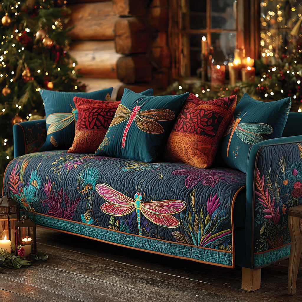 Dragonfly Haven Quilted Sofa Cover Best Couch Covers Unique Dragonfly Gifts