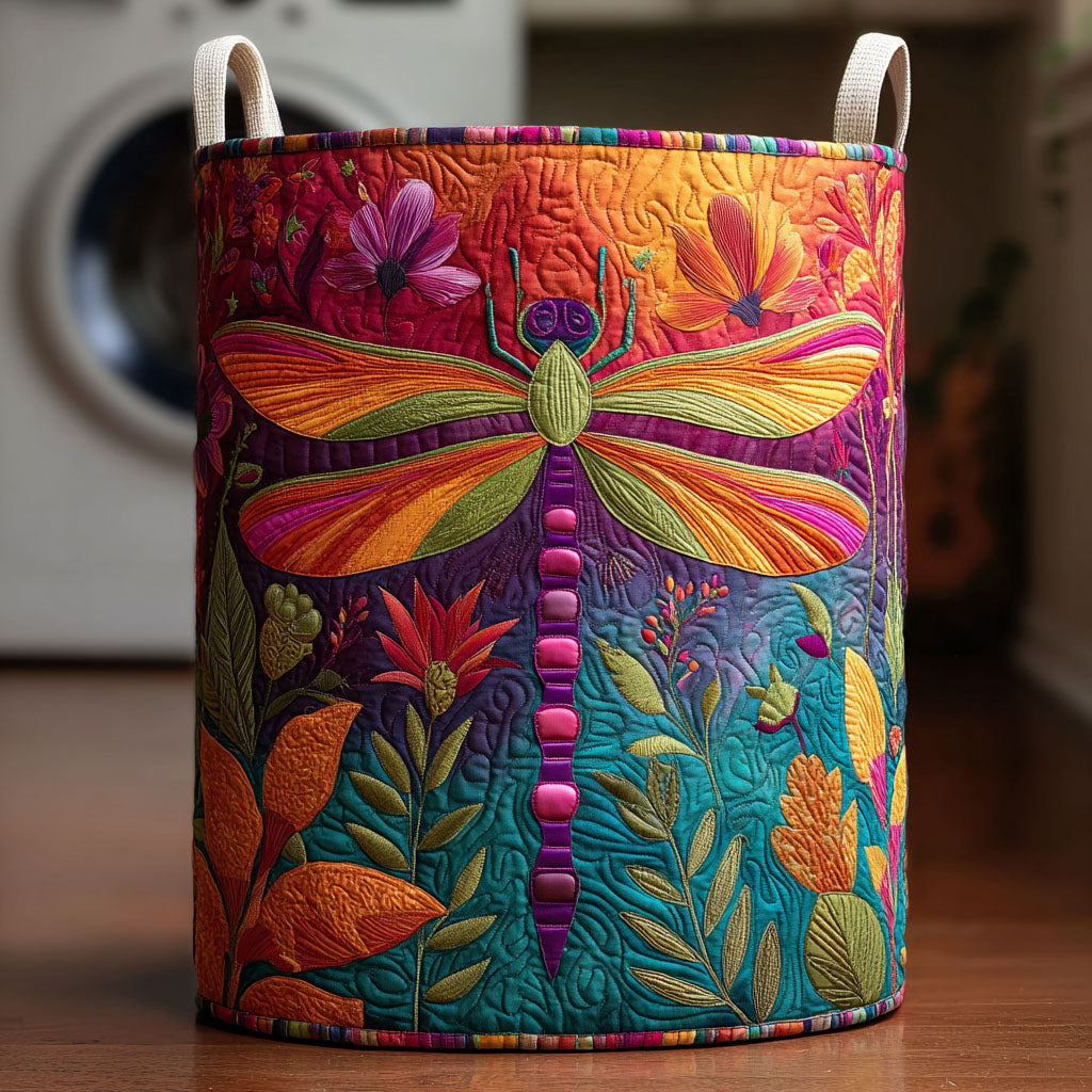 Dragonfly Light Quilted Laundry Basket Best Laundry Hamper Dragonfly Lover Gifts For Women