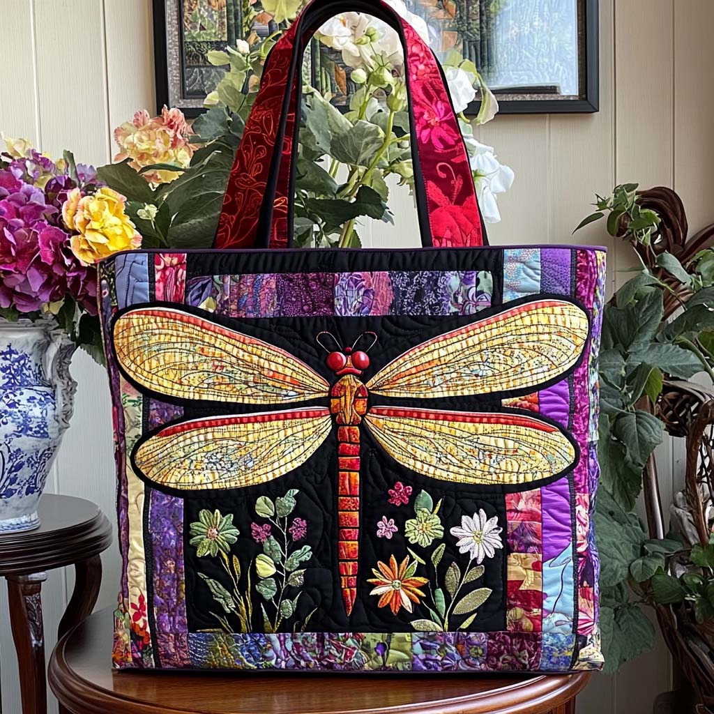 Dragonfly Light Quilted Tote Bag Best Everyday Tote Bag Luxury Mother's Day Gifts