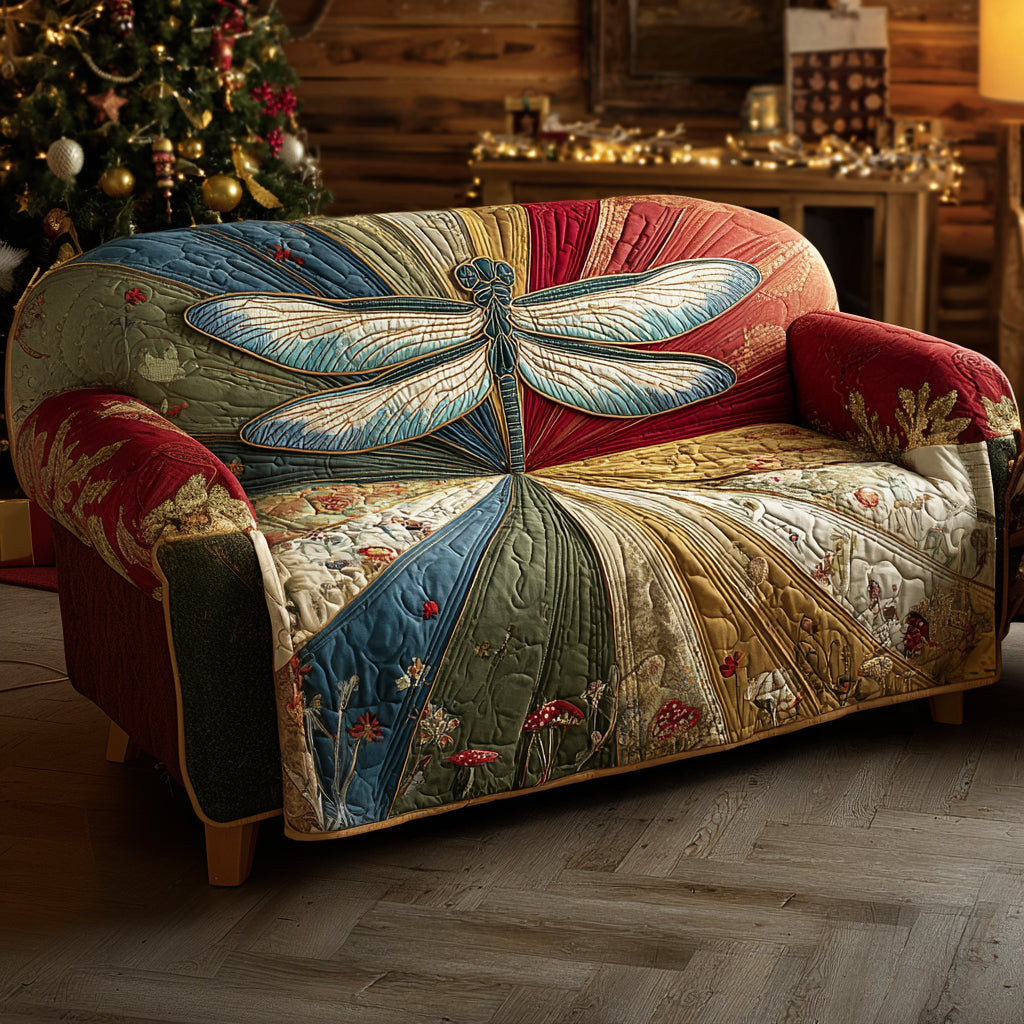Dragonfly Meadow Quilted Sofa Cover Best Sofa Slipcovers Dragonfly Gift Items