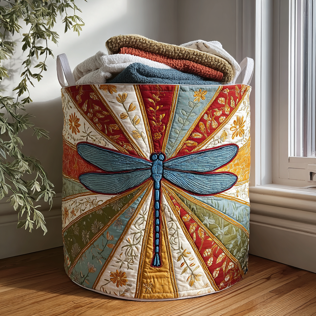 Dragonfly Shine Quilted Laundry Basket Decor Laundry Basket Best Dragonfly Presents