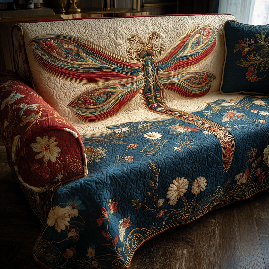 Dragonfly Spirit Quilted Sofa Cover Couch And Sofa Covers Birthday Presents For Dragonfly Lovers