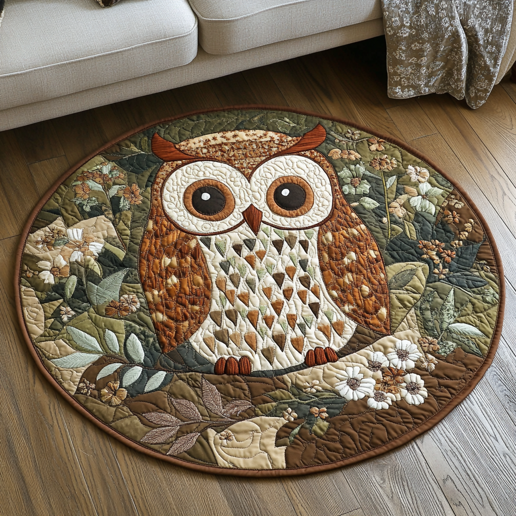 Dream Owl Quilted Round Mat Round Carpet Mats Great Gifts For Dad