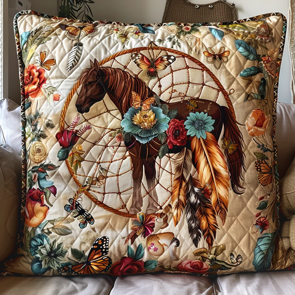 Dreamcatcher Horse Quilted Pillow Case Pillow Protector Covers Gifts Good For Dad