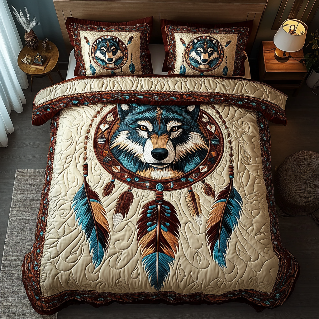 Dreamcatcher Weave Quilted Bedding Set Unique Sheet Sets Native American Themed Gifts