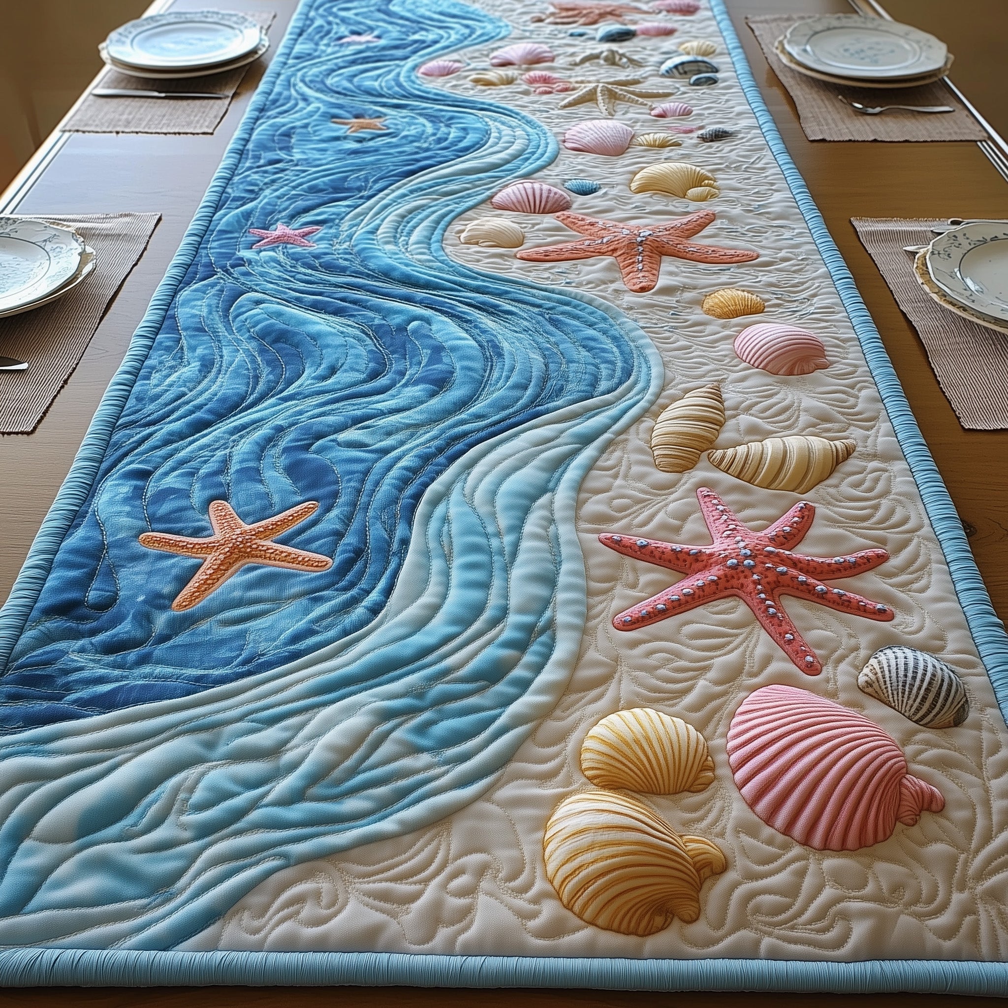 Dreaming Seashore Quilted Table Runner Dining Table Ideas Top 10 Father's Day Gifts