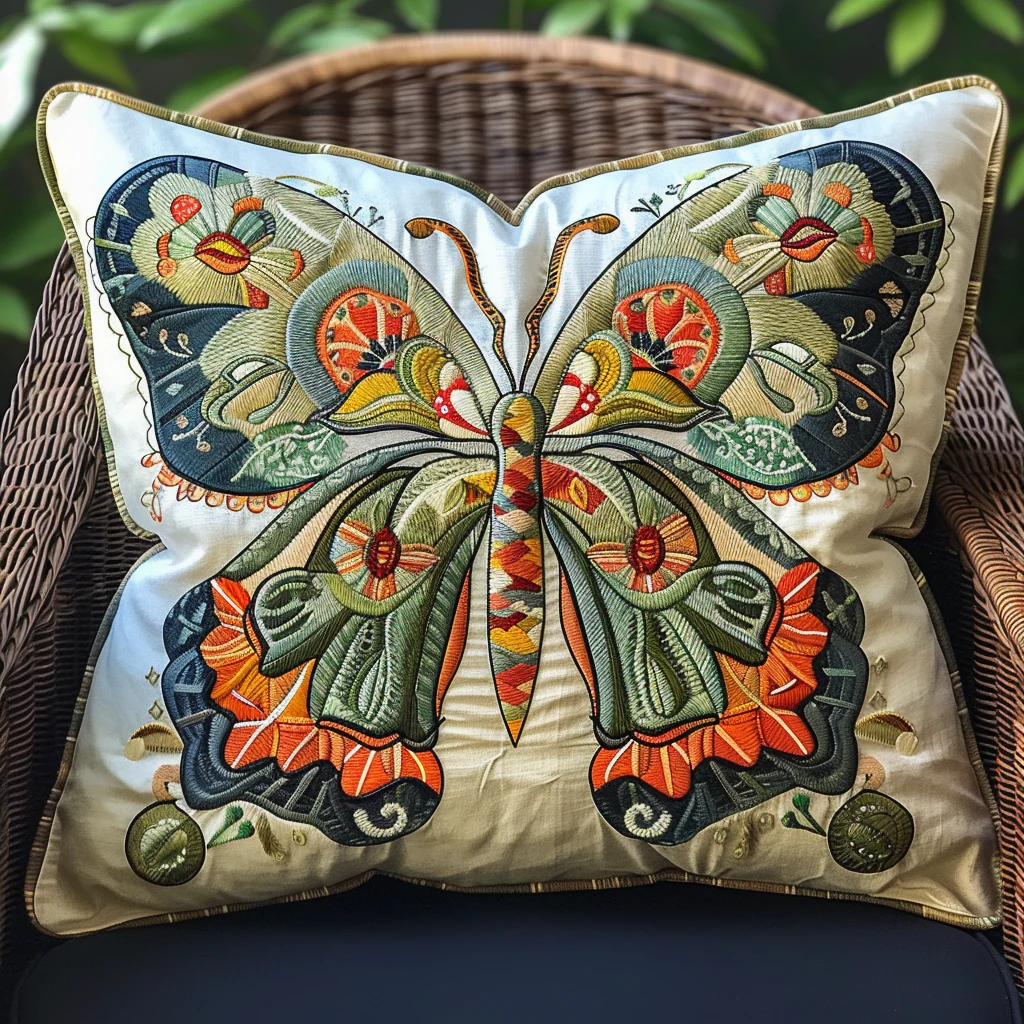 Dreamy Butterfly Quilted Pillow Case Boho Pillow Cover Decor Good Gifts For Sister