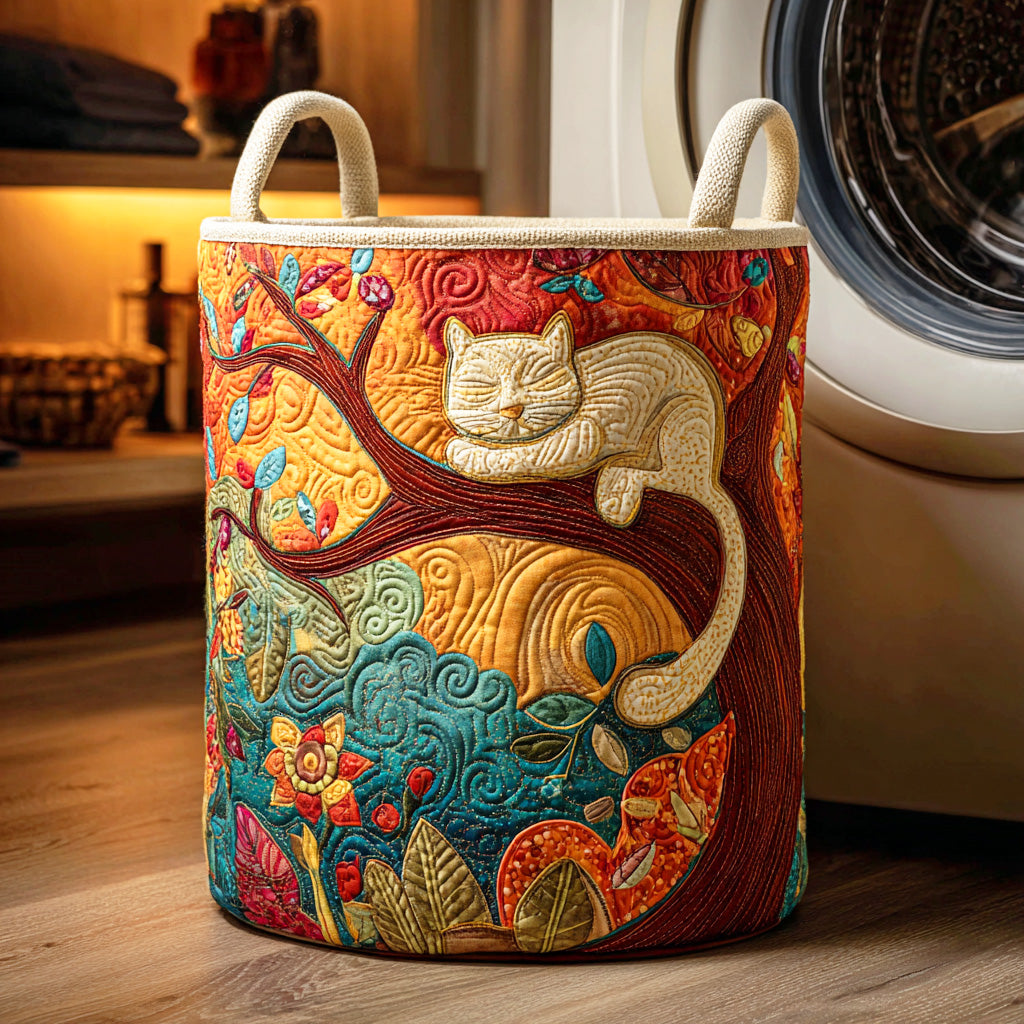 Dreamy Cat Corner Quilted Laundry Basket Home Decor Stores Best Gift For Mother On Mother's Day