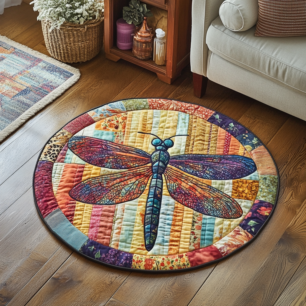 Dreamy Flight Quilted Round Mat Round Shape Rug Presents For Mother In Law
