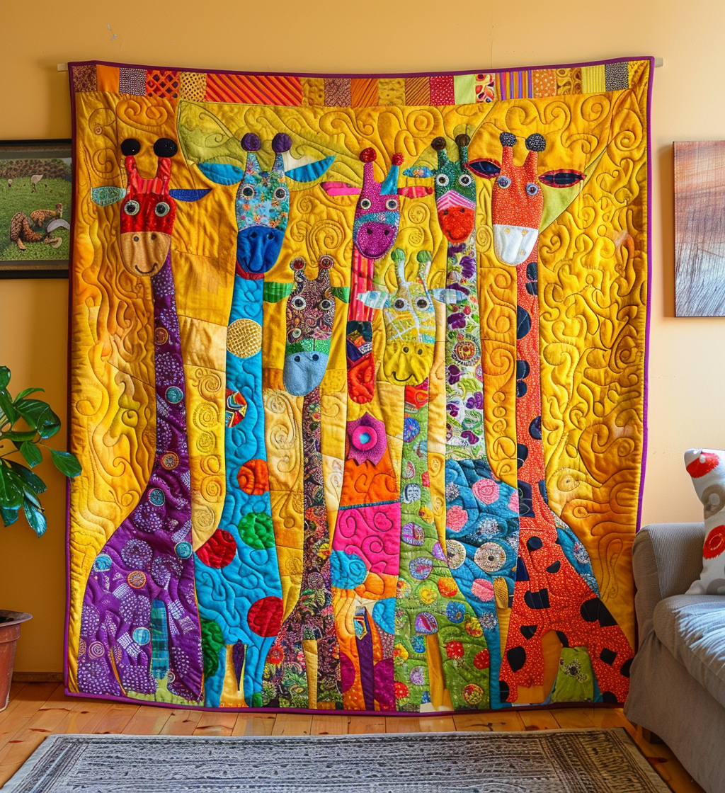 Dreamy Giraffe Quilted Blanket Bed Comforter Sets Gift Ideas For Giraffe Lovers