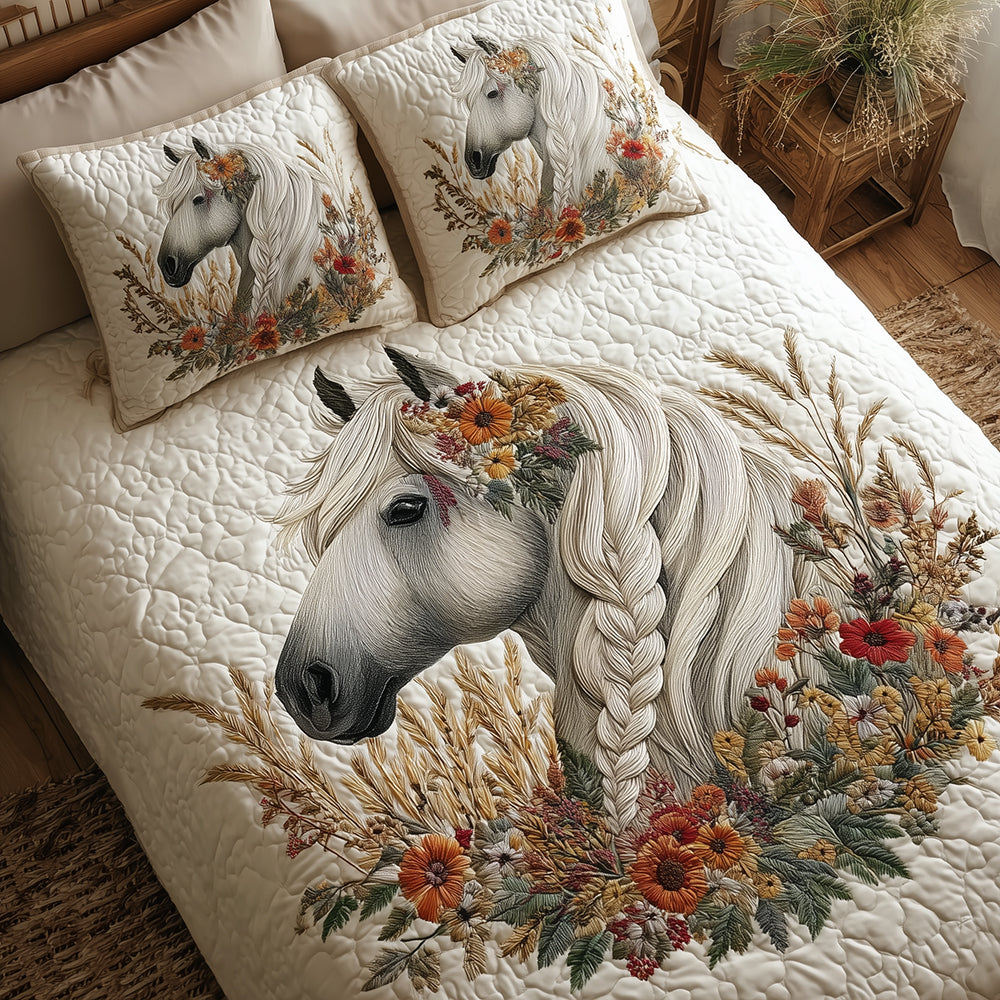 Dreamy Horse Horizon Quilted Bedding Set Best Bed Sheet Set Gifts For Horse People