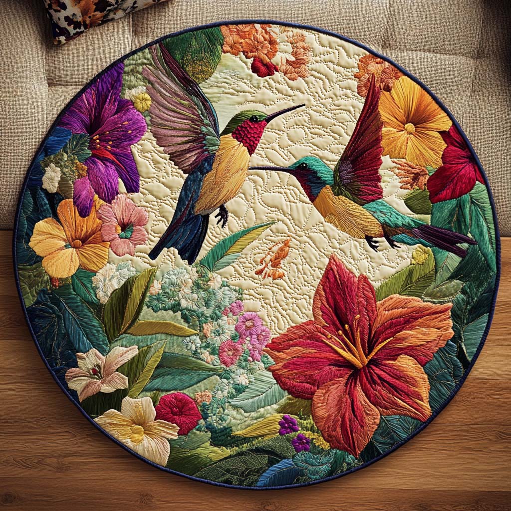 Dreamy Hummer Flight Quilted Round Mat Round Rug Mat Last Minute Mothers Day Gifts