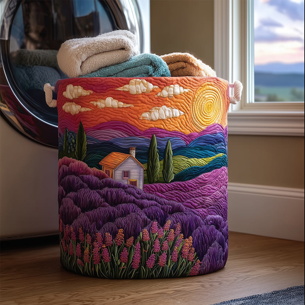 Dreamy Lavender Quilted Laundry Basket Foldable Laundry Hamper Happy Mothers Day Gift