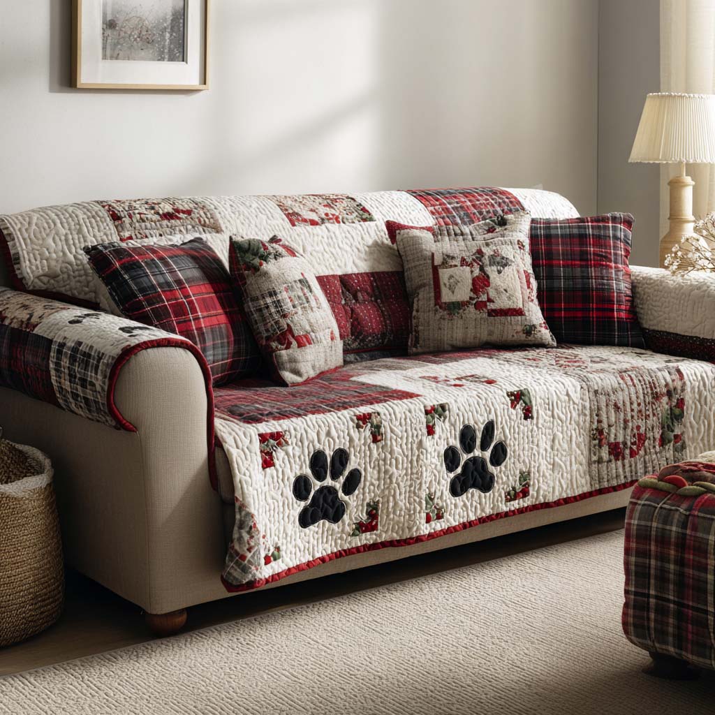 Dreamy Paws Quilted Sofa Cover Covers For Sofas Xmas Present For Dog Lovers