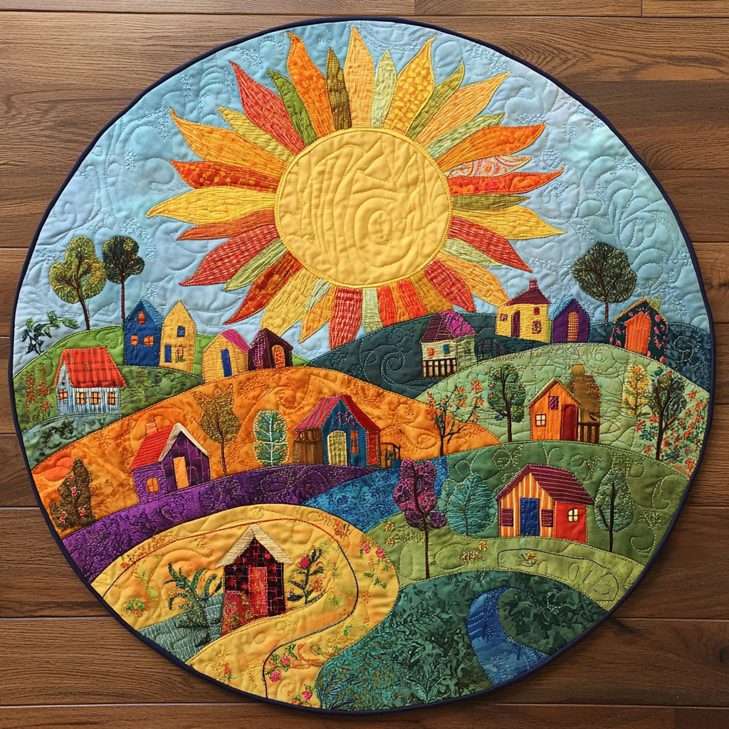 Dreamy Rise Quilted Round Mat Small Round Mat Best Mothersday Gifts