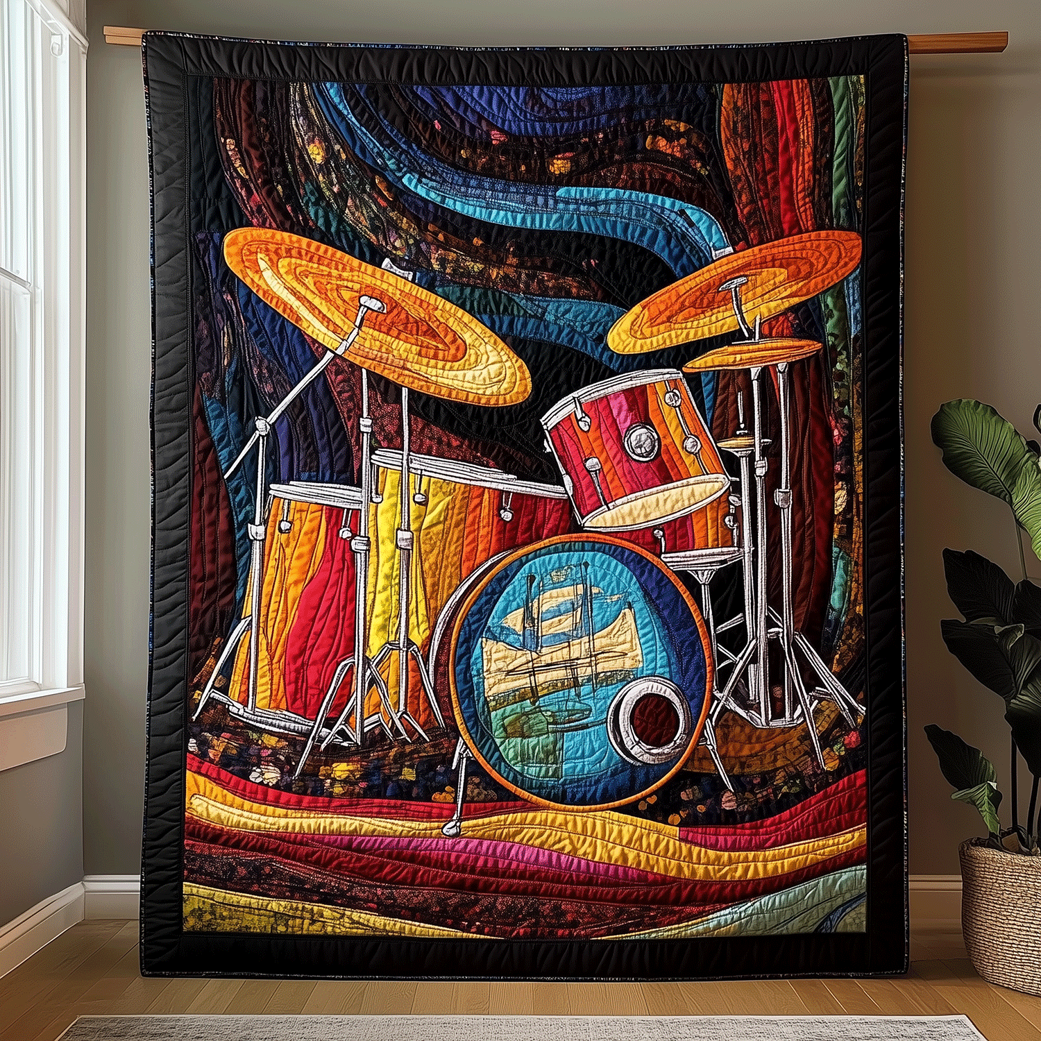 Drumbeat Dreams Quilted Blanket Over The Bed Decor Best Gift For Mother In Law