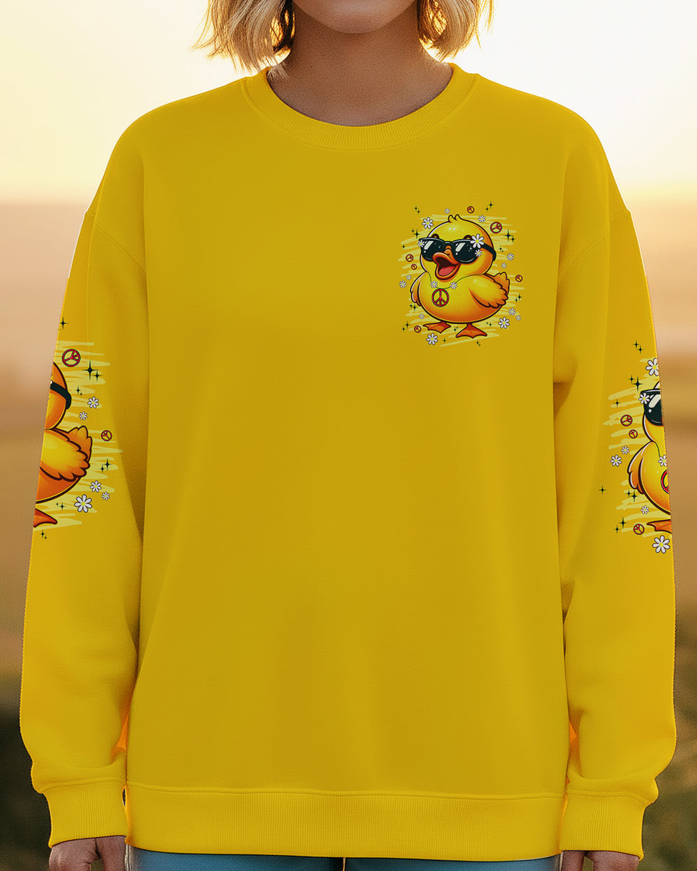 Duck Apparently I Have An Attitude Sweatshirt Cute Yellow Duck With Sunglasses Merch Gift For Mom
