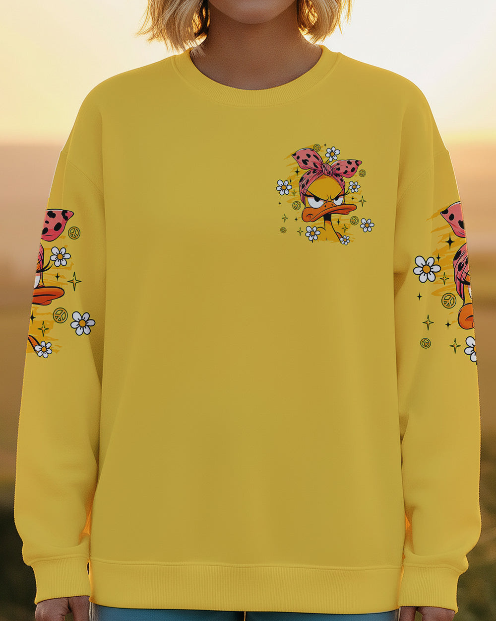 Duck Apparently I Have An Attitude Sweatshirt Funny Duck Daisy Flower Apparel Gift For Her
