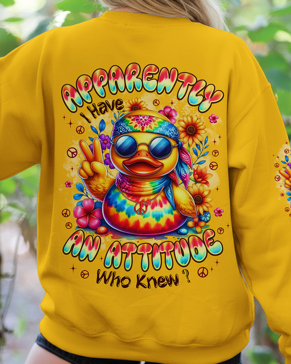 Duck Apparently I Have An Attitude Sweatshirt Funny Retro Animal Clothing Gift For Animal Lover - Image 2