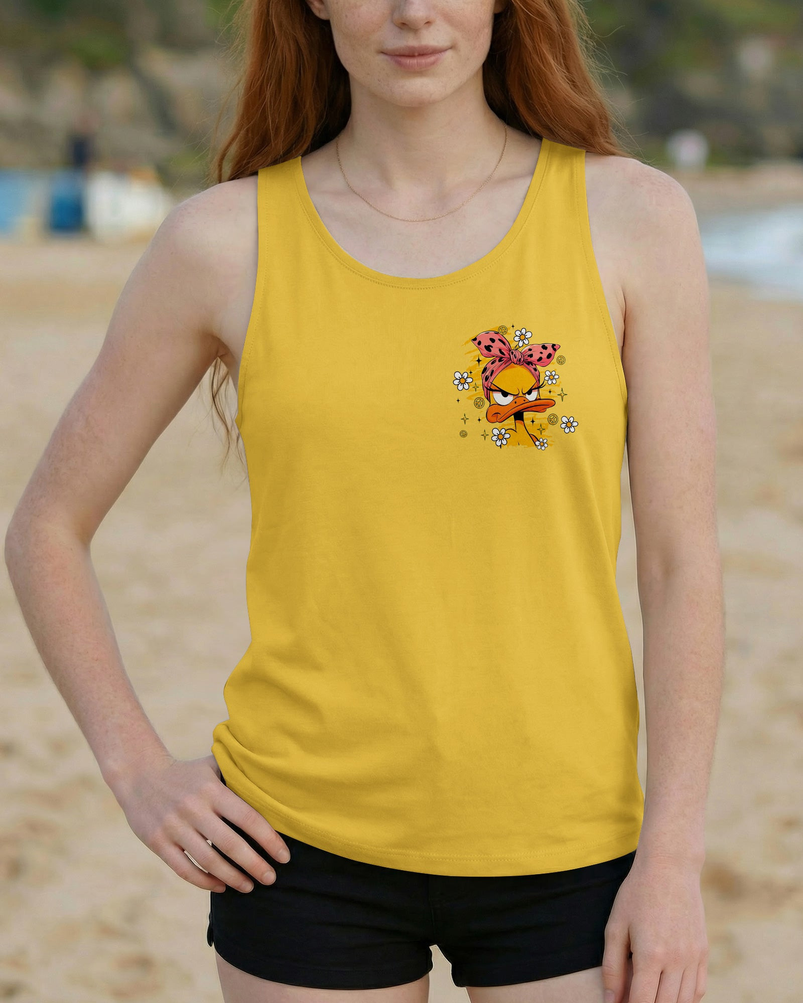Duck Apparently I Have An Attitude Tank Top Funny Duck Daisy Flower Clothing Gift For Her - Image 2