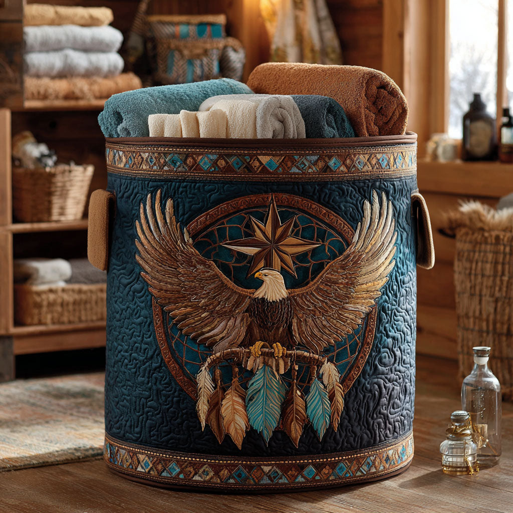Eagle Dreams Quilted Laundry Basket Home Decor Styles Native American Gift Ideas