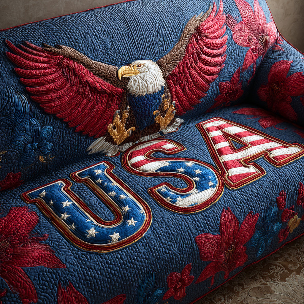 Eagle Glory Quilted Sofa Cover Pretty Sofa Covers Independence Day Gift