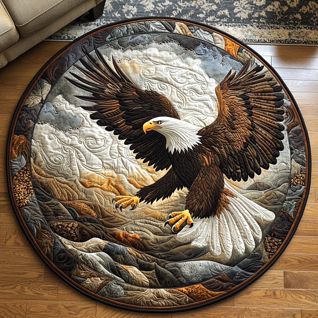 Eagle Heart Quilted Round Mat Living Room Design Father In Law Gifts Dad's Day