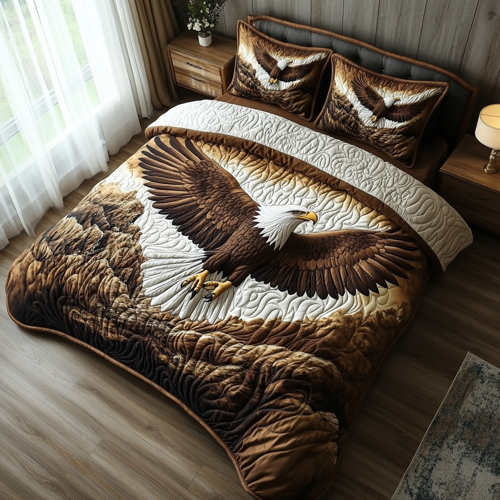 Eagle Horizon Quilted Bedding Set Bed Decorations Great Gifts For Dad