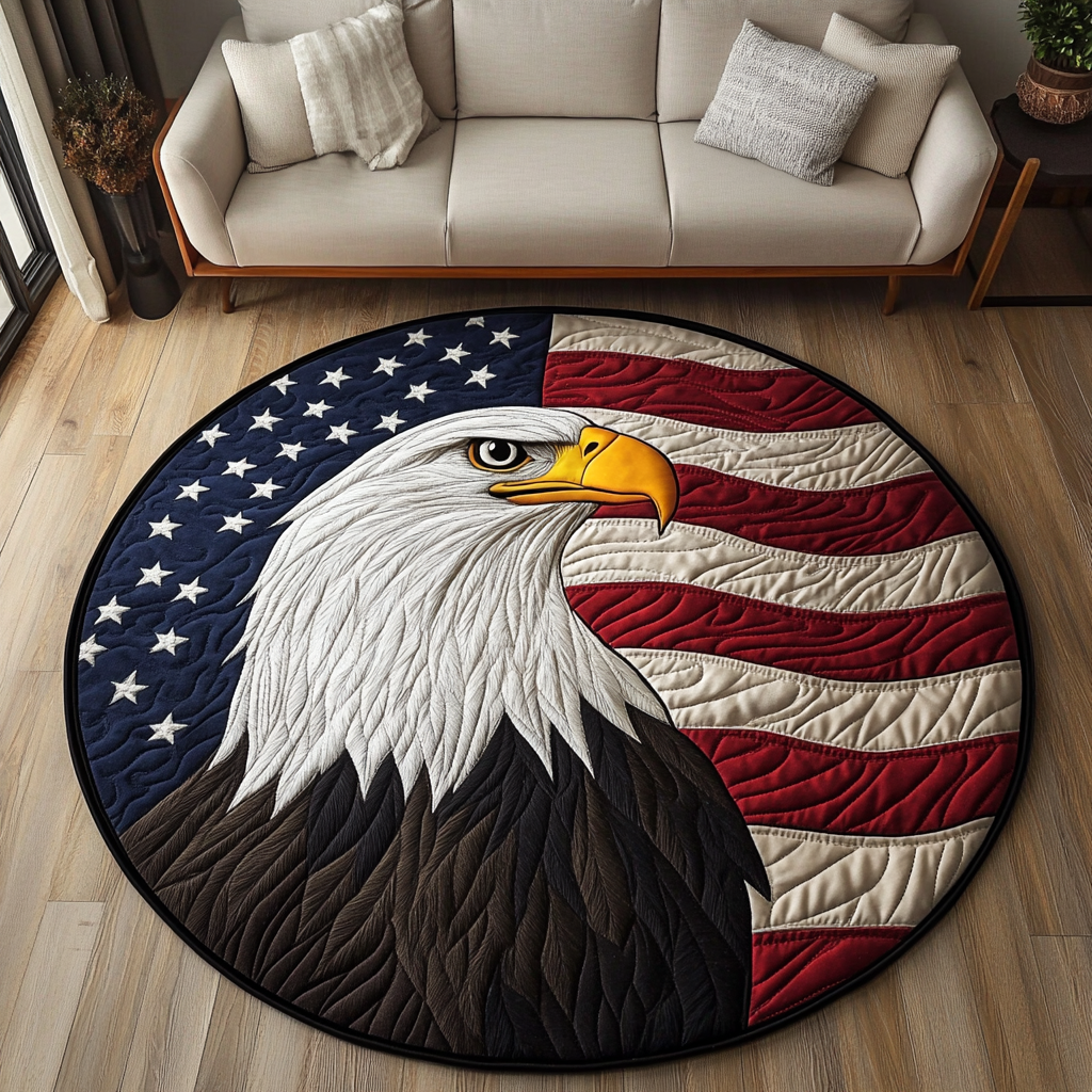 Eagle Spirit Quilted Round Mat Living Rooms Ideas Patriotic Eagle Items Gifts