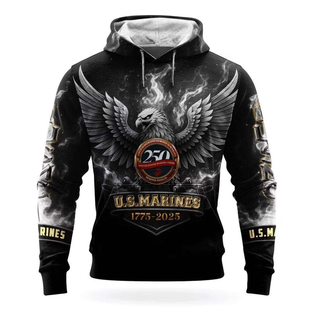 Eagle USMC 250Th Anniversary Hoodie 1775 2025 Marine Corps Veteran Clothing Gifts