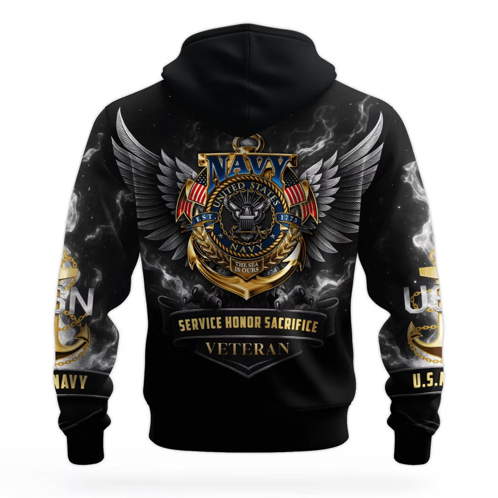 Eagle USN Navy 250Th Anniversary Hoodie USN Merch United States Navy Veteran Gift Ideas - Image 2