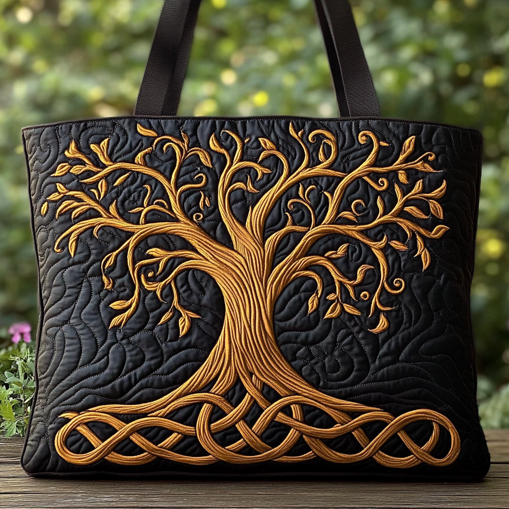Earth Harmony Quilted Tote Bag Best Bags For Women Tree Of Life Gifts For Grangarents
