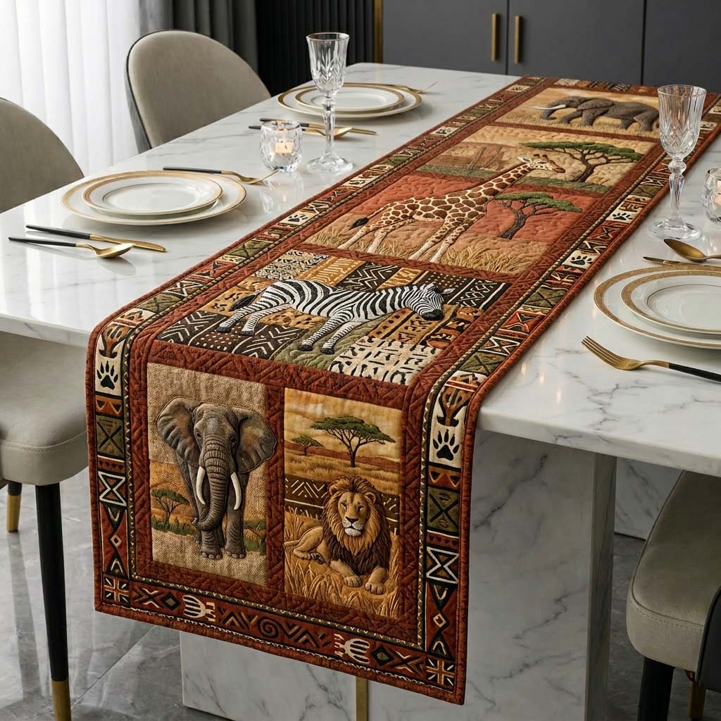 Earth Soul Quilted Table Runner Dining Table Centerpiece Ideas Melanin Themed Gifts