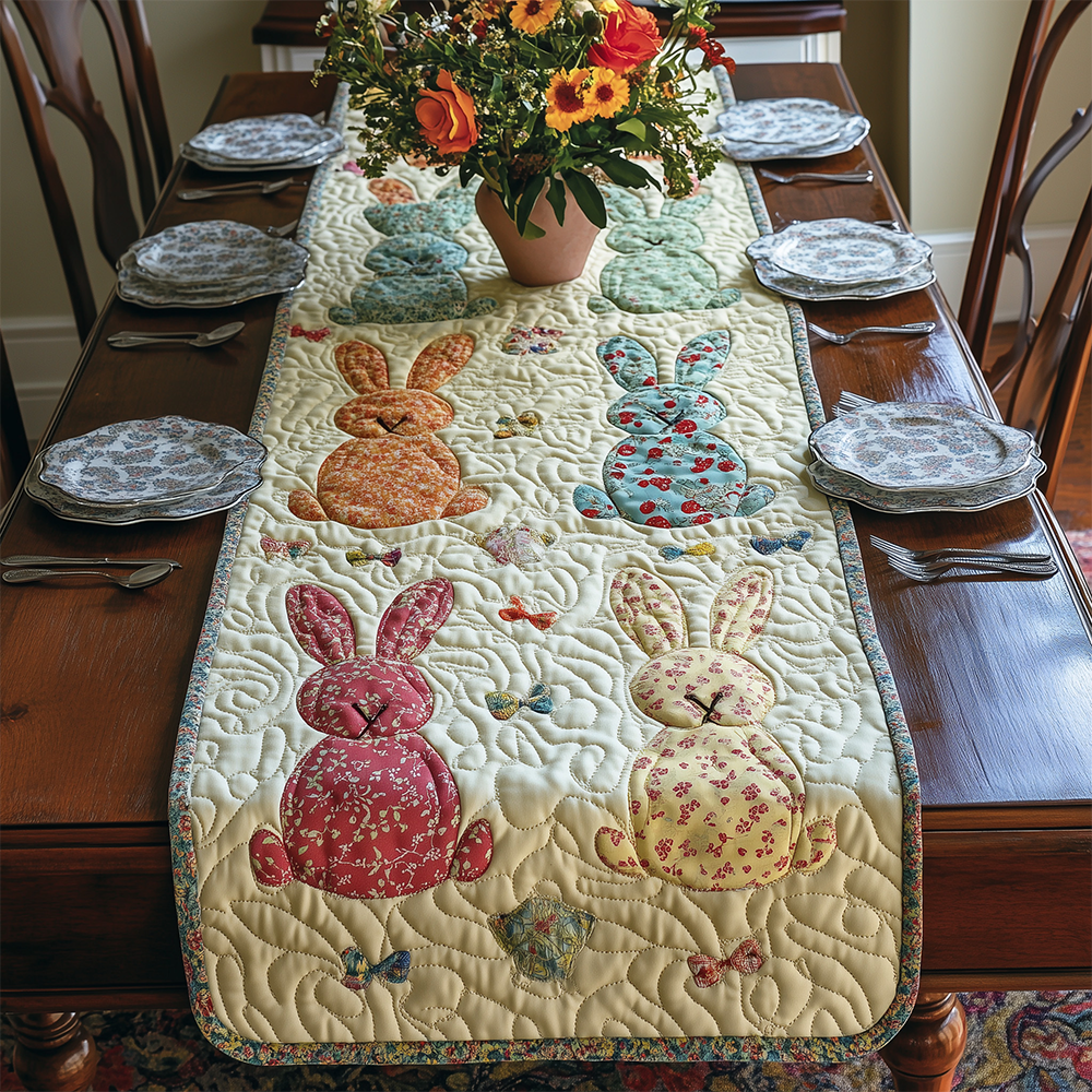 Easter Bunny Quilted Table Runner Easter Table Ideas Happy Easter Gift Ideas