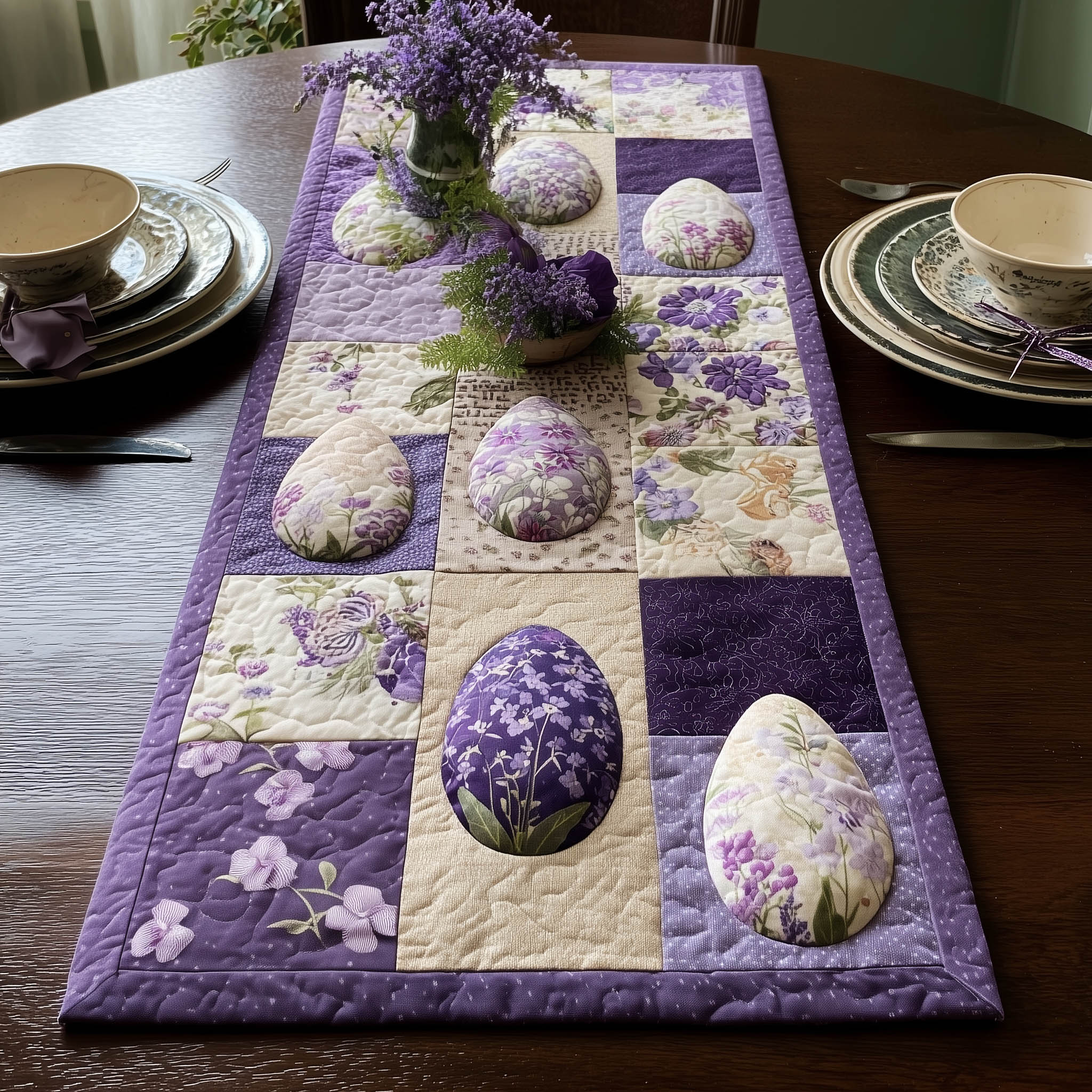 Easter Bunny Quilted Table Runner Elegant Holiday Decor Best Easter Presents