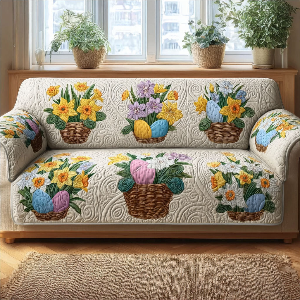 Easter Garden Grace Quilted Sofa Cover Couch Covers For Couches Cute Easter Gifts For Wife