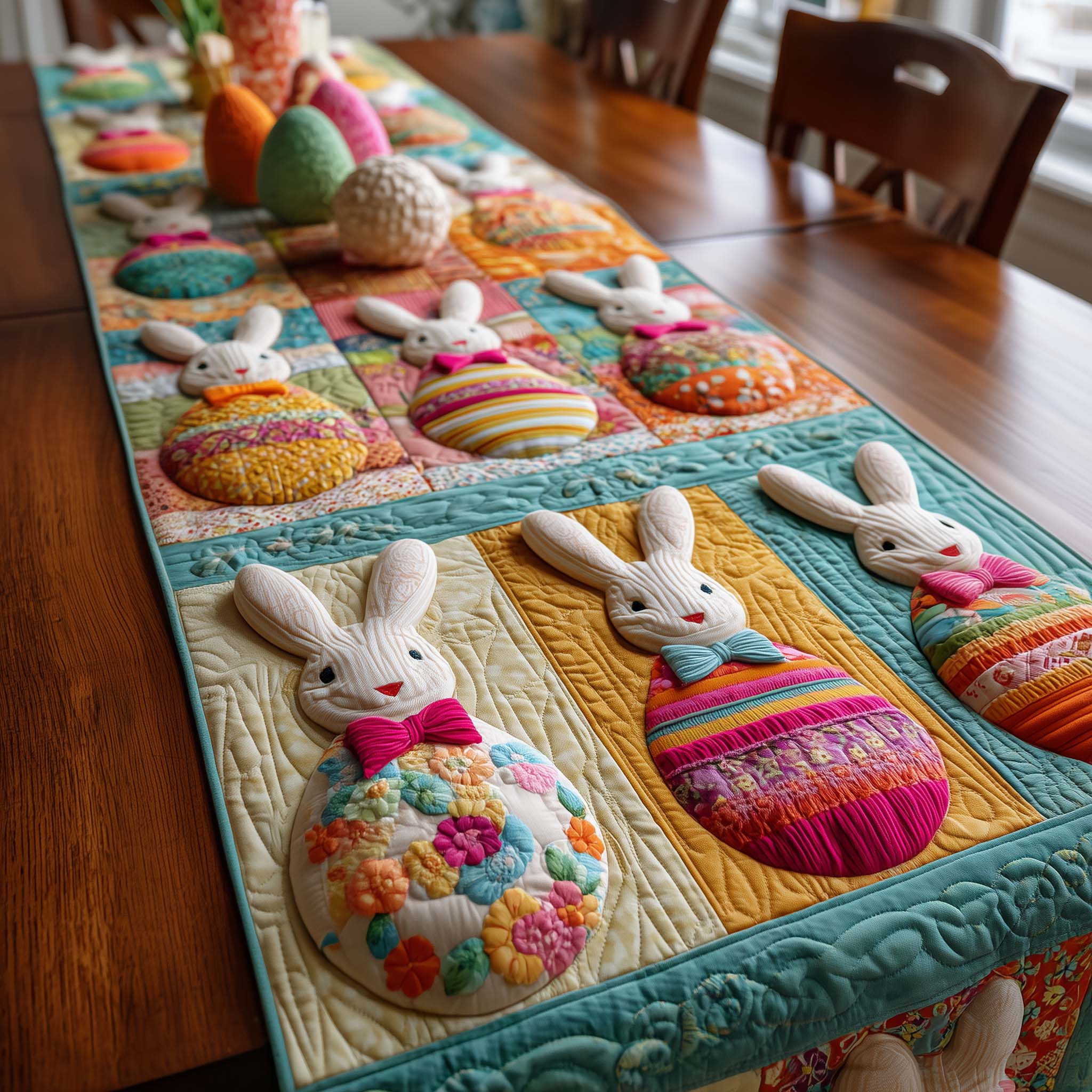 Easter Joy Quilted Table Runner Easter Table Runner Ideas Birthday Presents For Rabbits