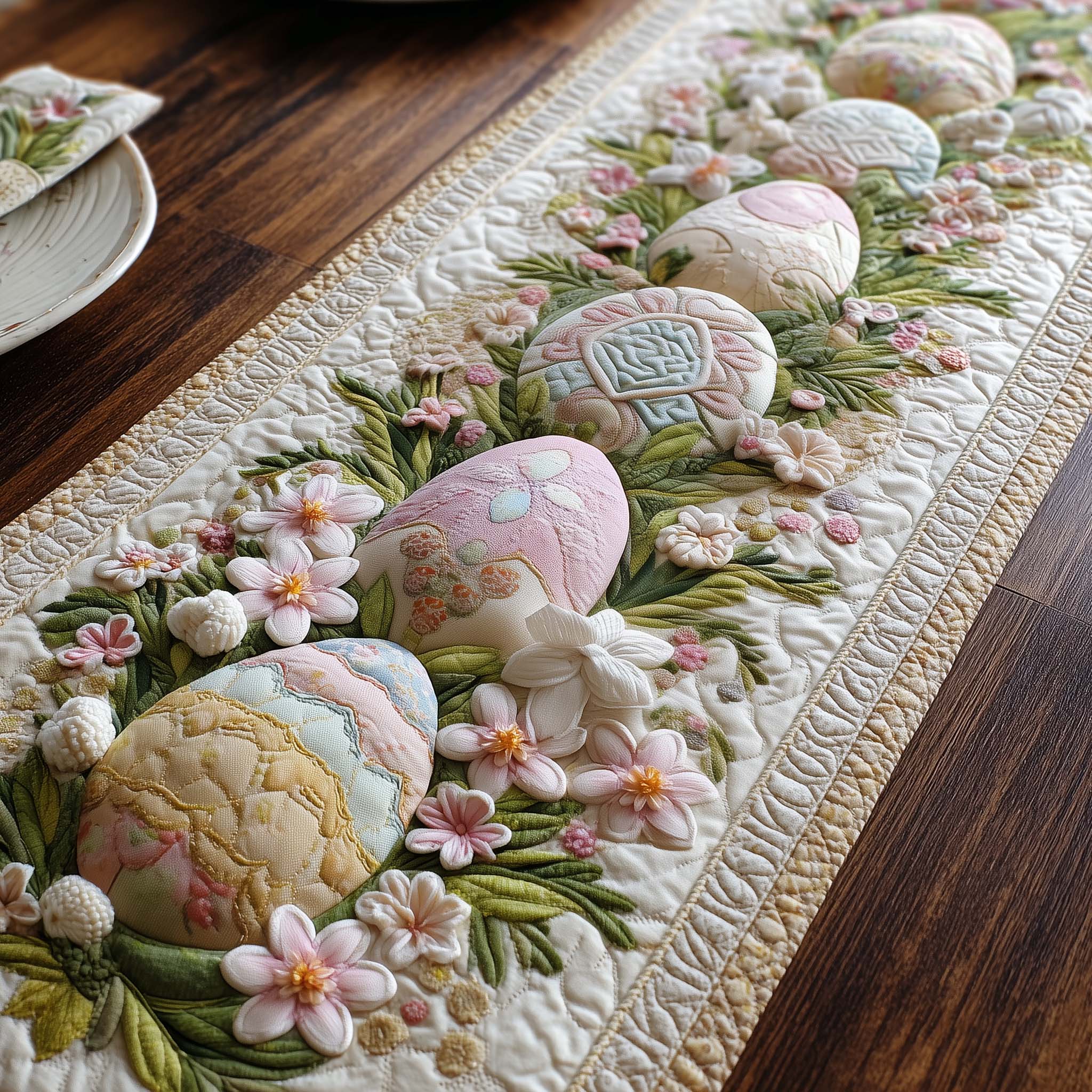 Easter Serenity Quilted Table Runner Holiday Themed Table Runners Christmas Gifts For Rabbits